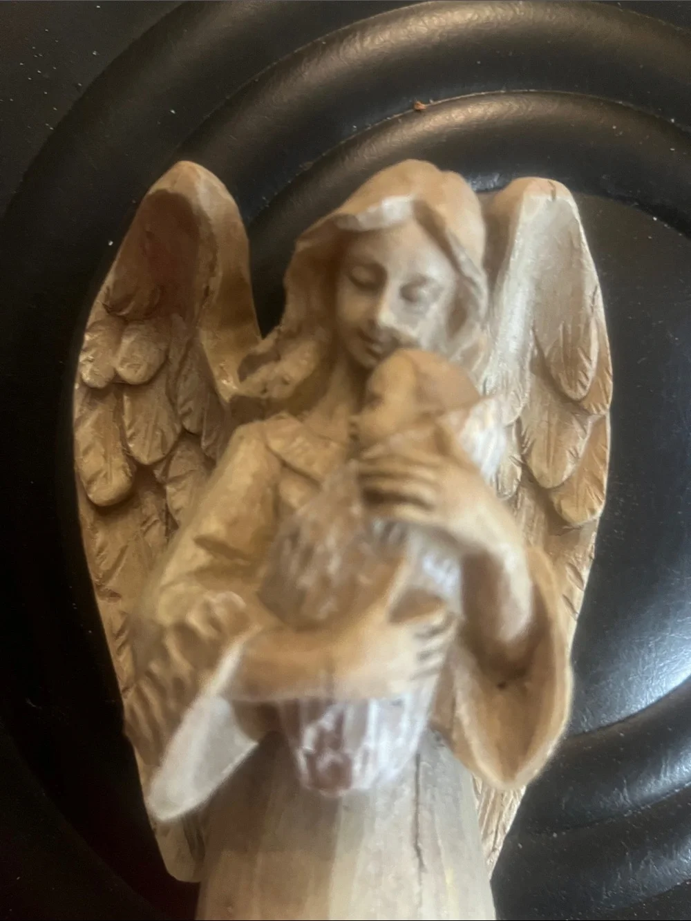 Loving Protection Angel Figurine - Cream Home Accent 9”tall Solid 393